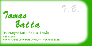 tamas balla business card